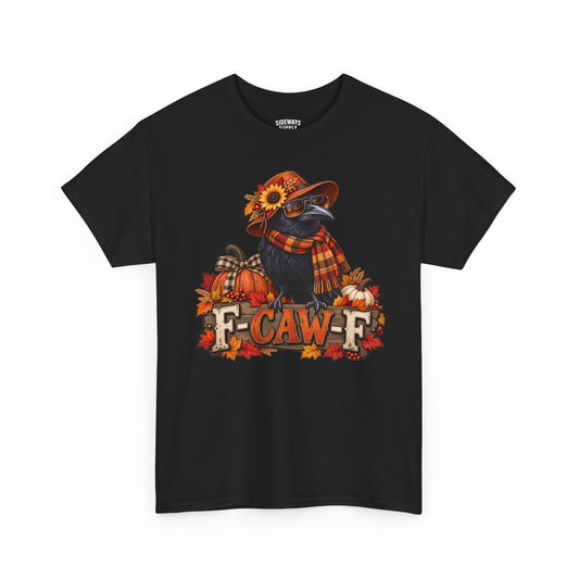Fall Crow Tee — "F-CAW-F" Autumn Crow Pumpkin Shirt