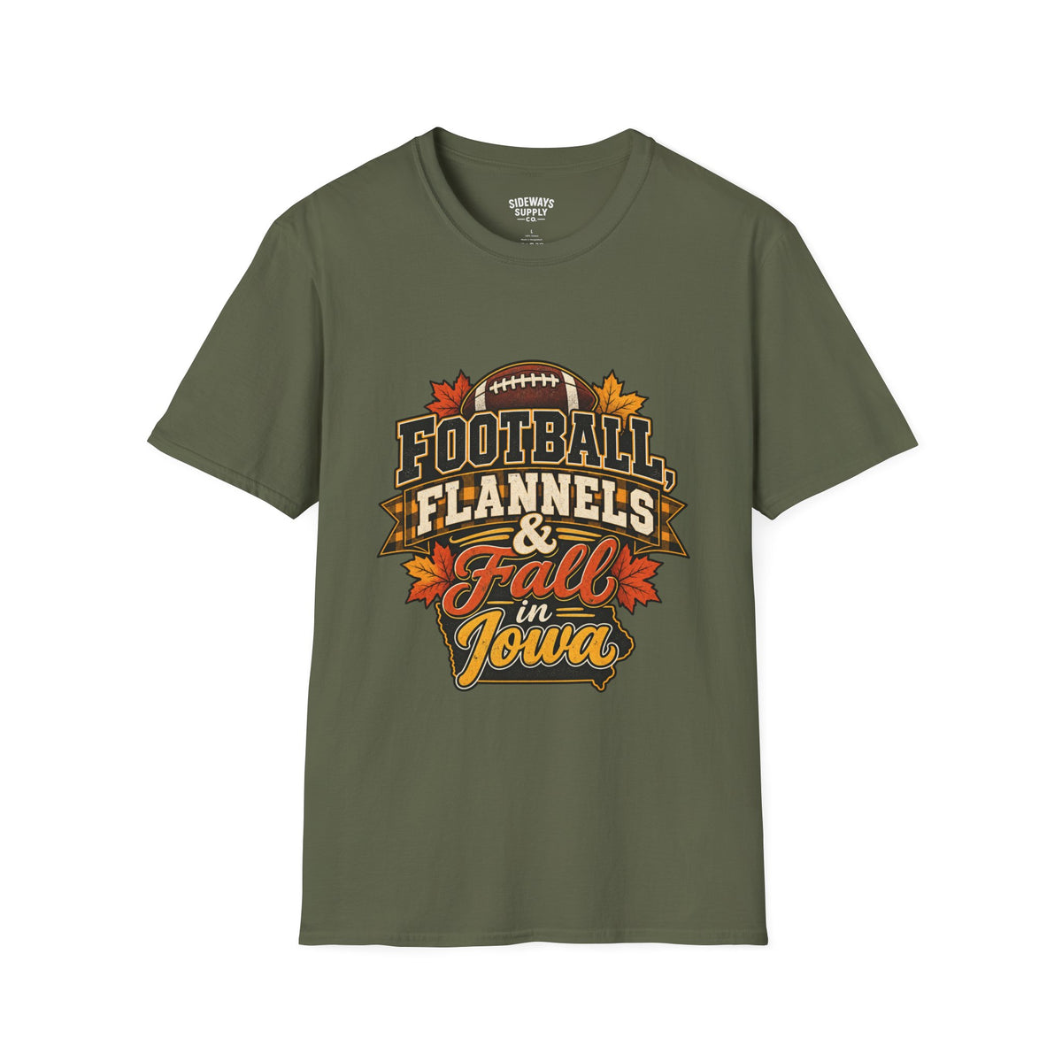 T-Shirt — Football, Flannels & Fall in Iowa Graphic Tee