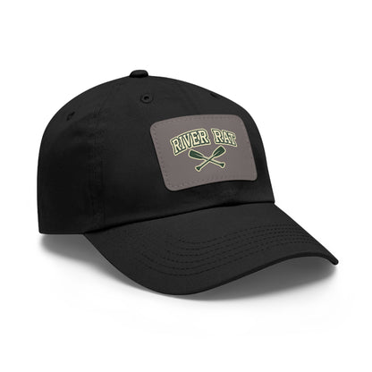 River Rat Leather Patch Dad Hat — Vintage Canoe Oars Cap