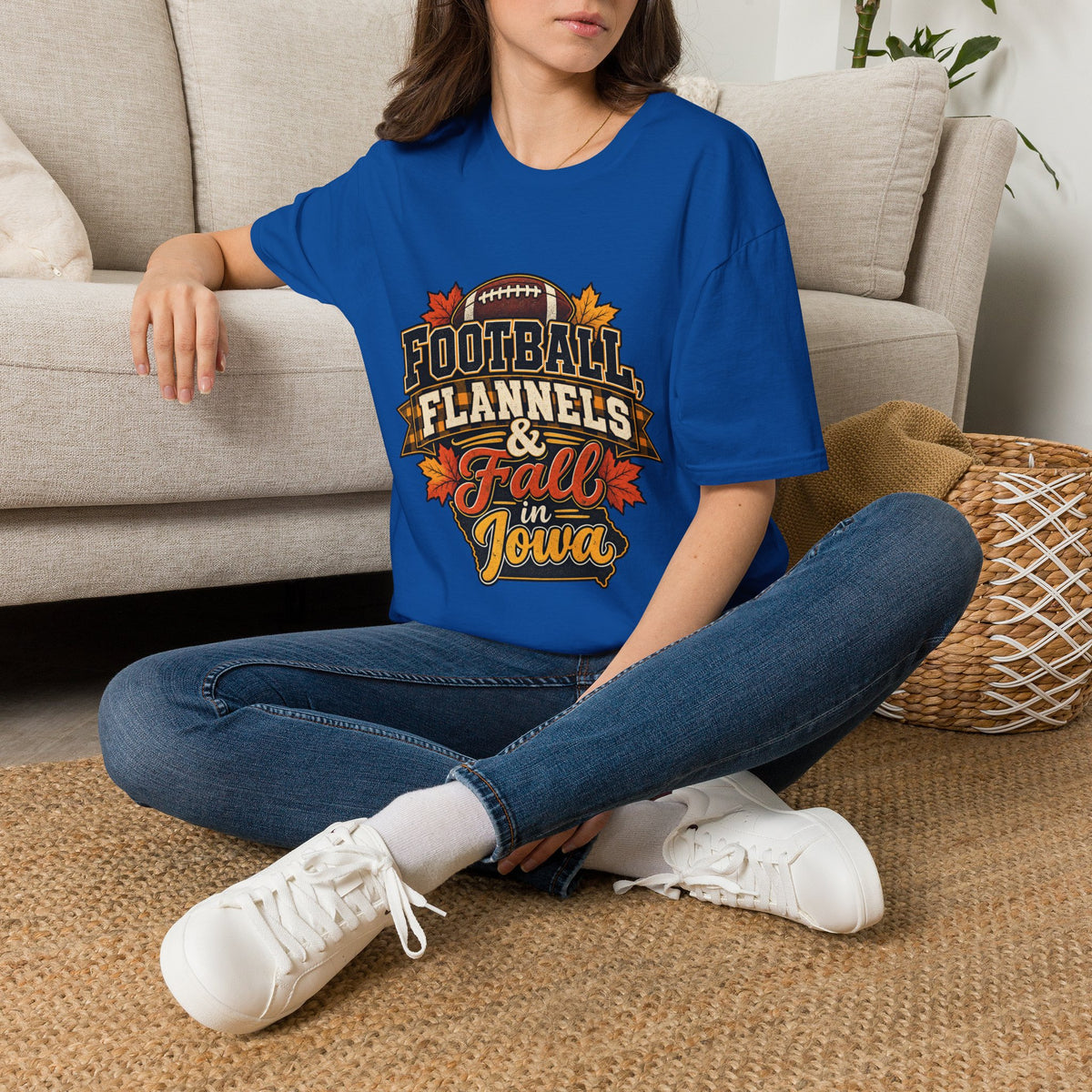 T-Shirt — Football, Flannels & Fall in Iowa Graphic Tee