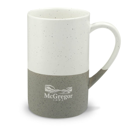 Speckled Two-Tone Ceramic Mug — 13oz Engraved Campfire Design