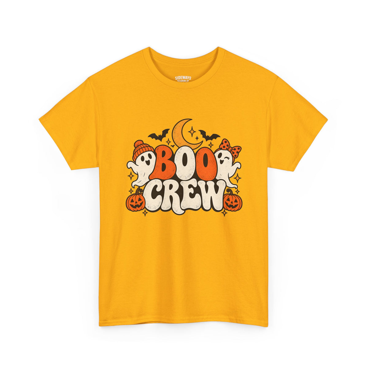 Boo Crew Halloween T-Shirt — Cute Ghosts, Pumpkins & Moon Graphic