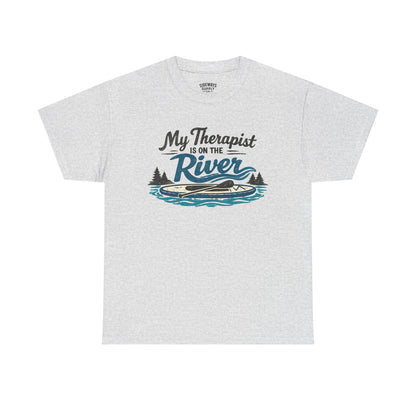 River Therapy T‑Shirt — "My Therapist Is on the River" Outdoor Fishing Tee