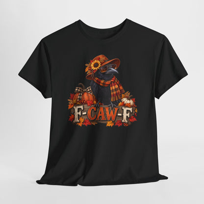 Fall Crow Tee — "F-CAW-F" Autumn Crow Pumpkin Shirt