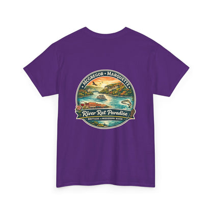 River Rat Paradise T-Shirt — Vintage River Fishing Graphic Tee Design on the back