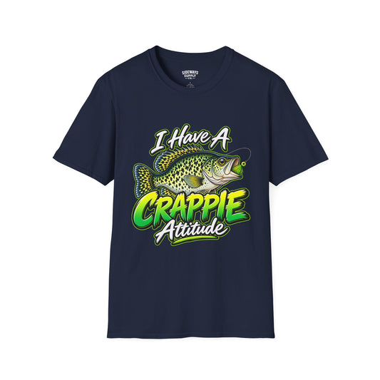Crappie Attitude T-Shirt — "I Have A Crappie Attitude" Fishing Tee