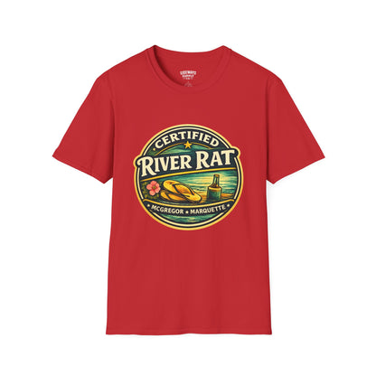 Certified River Rat T-Shirt — Kayak & Fishing Outdoor Tee (McGregor • Marquette)