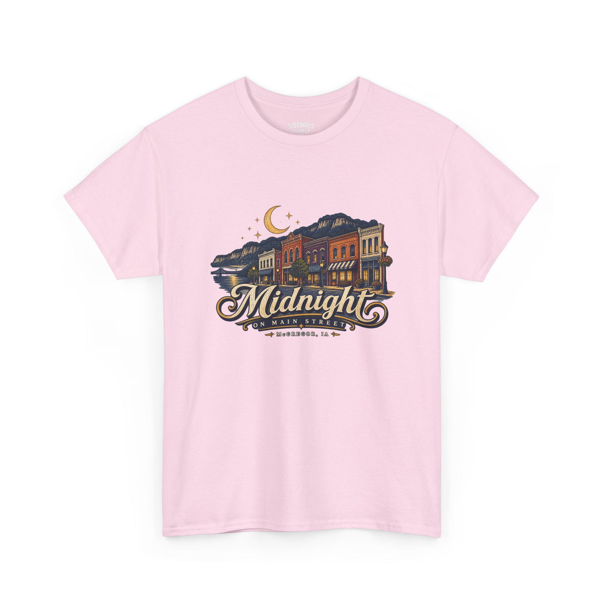 Midnight Main Street Tee – Vintage Nightscape Graphic T-Shirt