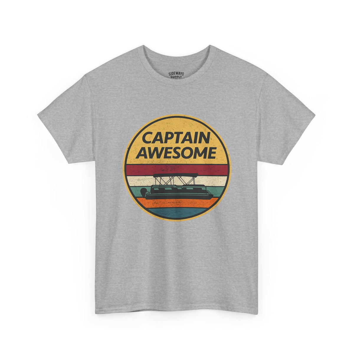 Captain Awesome Boat T-Shirt — Retro Nautical Tee for Boaters & Captain Gifts