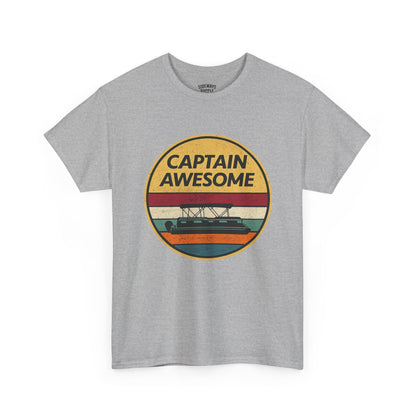 Captain Awesome Boat T-Shirt — Retro Nautical Tee for Boaters & Captain Gifts