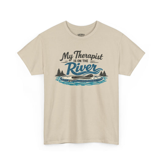 River Therapy T‑Shirt — "My Therapist Is on the River" Outdoor Fishing Tee