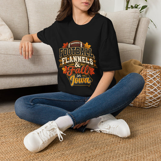 T-Shirt — Football, Flannels & Fall in Iowa Graphic Tee