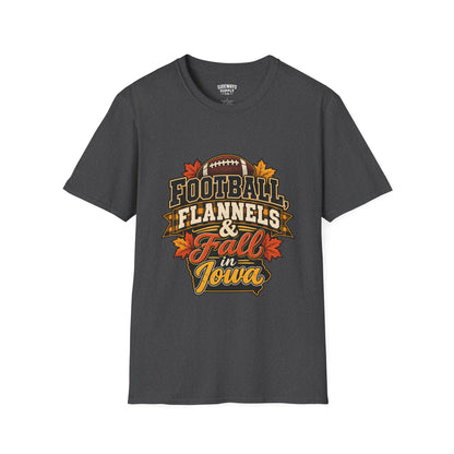 T-Shirt — Football, Flannels & Fall in Iowa Graphic Tee
