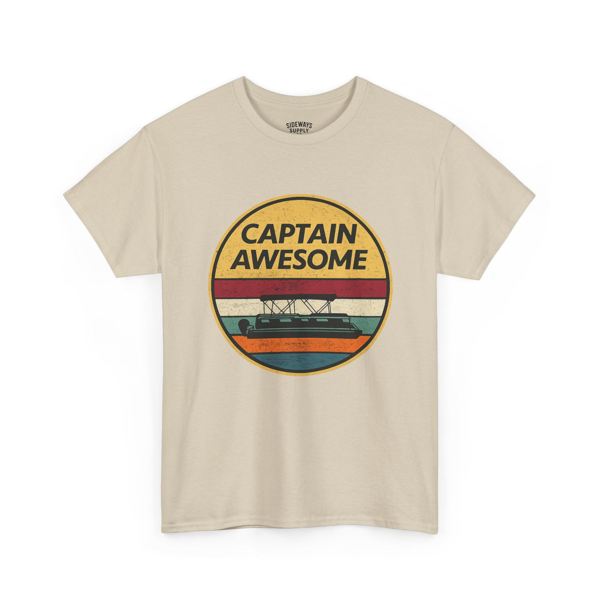 Captain Awesome Boat T-Shirt — Retro Nautical Tee for Boaters & Captain Gifts