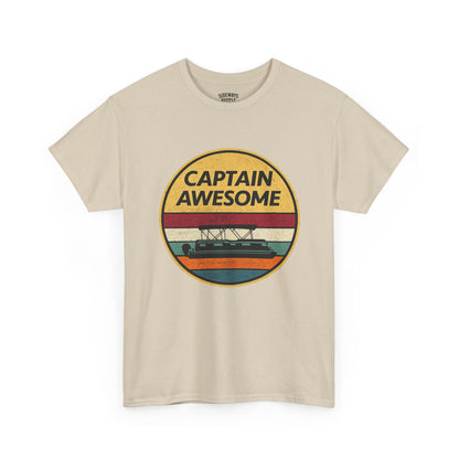 Captain Awesome Boat T-Shirt — Retro Nautical Tee for Boaters & Captain Gifts