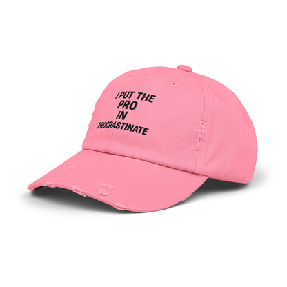 I Put the Pro in Procrastinate – Unisex Distressed Hat