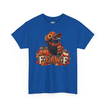 Fall Crow Tee — "F-CAW-F" Autumn Crow Pumpkin Shirt