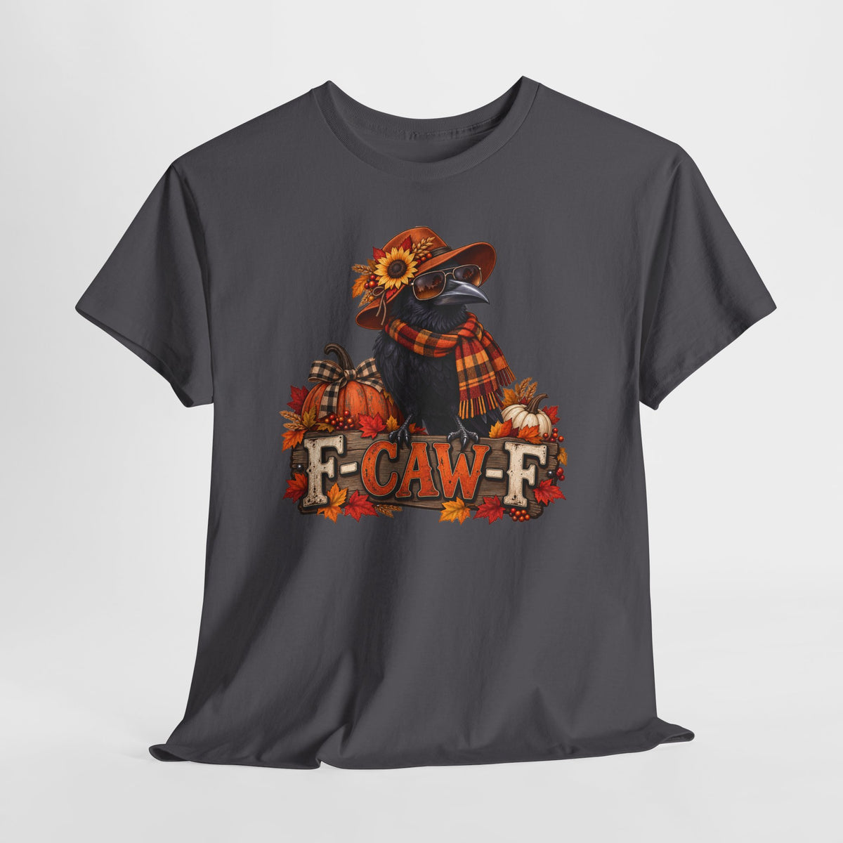 Fall Crow Tee — "F-CAW-F" Autumn Crow Pumpkin Shirt