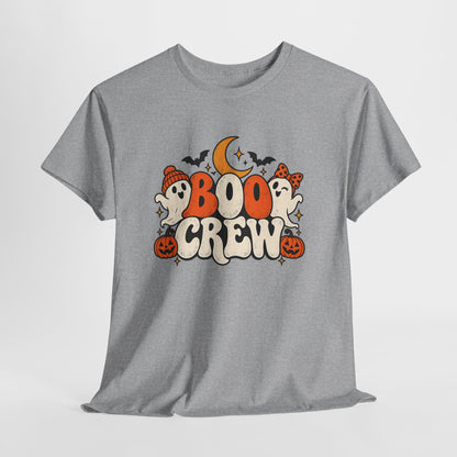 Boo Crew Halloween T-Shirt — Cute Ghosts, Pumpkins & Moon Graphic