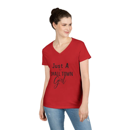 Just a Small Town Girl | V-Neck T-Shirt Rooted in charm. Ready for anything. 🌾