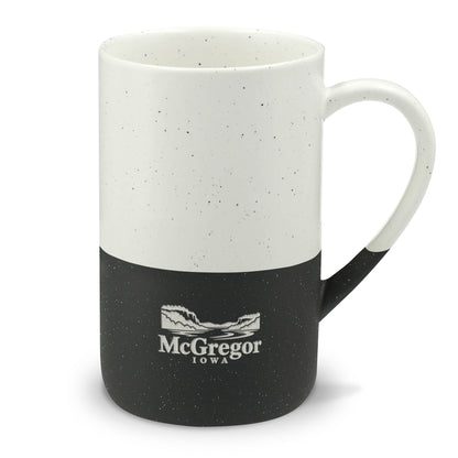 Speckled Two-Tone Ceramic Mug — 13oz Engraved Campfire Design