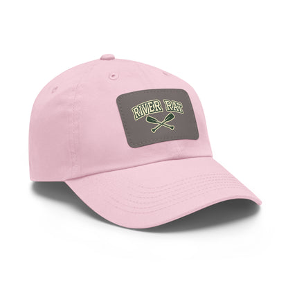 River Rat Leather Patch Dad Hat — Vintage Canoe Oars Cap