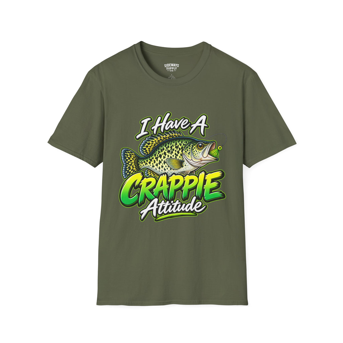 Crappie Attitude T-Shirt — "I Have A Crappie Attitude" Fishing Tee