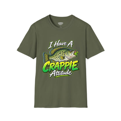 Crappie Attitude T-Shirt — "I Have A Crappie Attitude" Fishing Tee