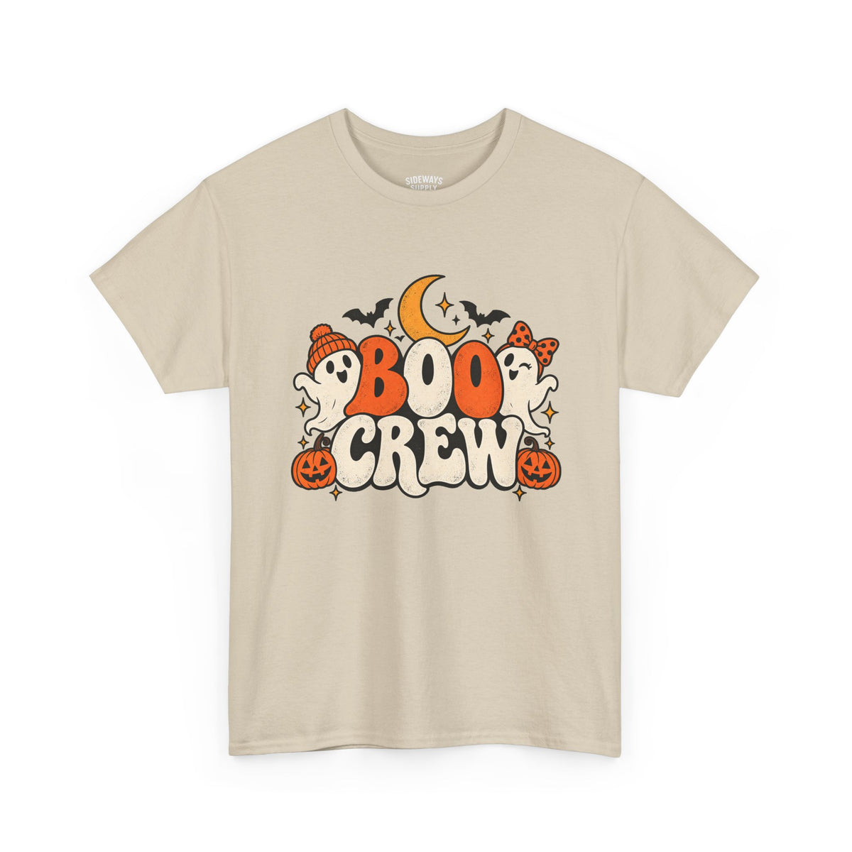 Boo Crew Halloween T-Shirt — Cute Ghosts, Pumpkins & Moon Graphic