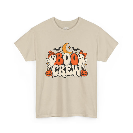 Boo Crew Halloween T-Shirt — Cute Ghosts, Pumpkins & Moon Graphic