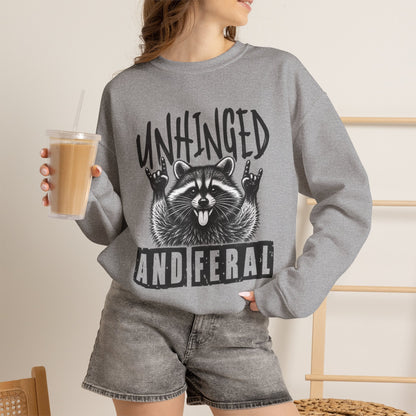 Unhinged and Feral Raccoon Crewneck Sweatshirt