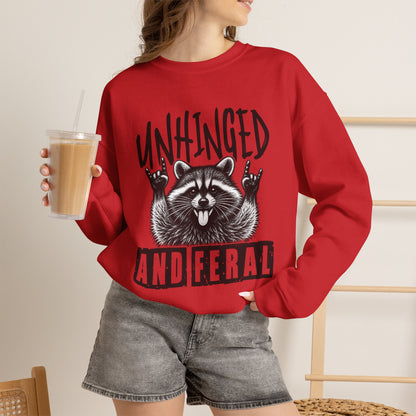 Unhinged and Feral Raccoon Crewneck Sweatshirt
