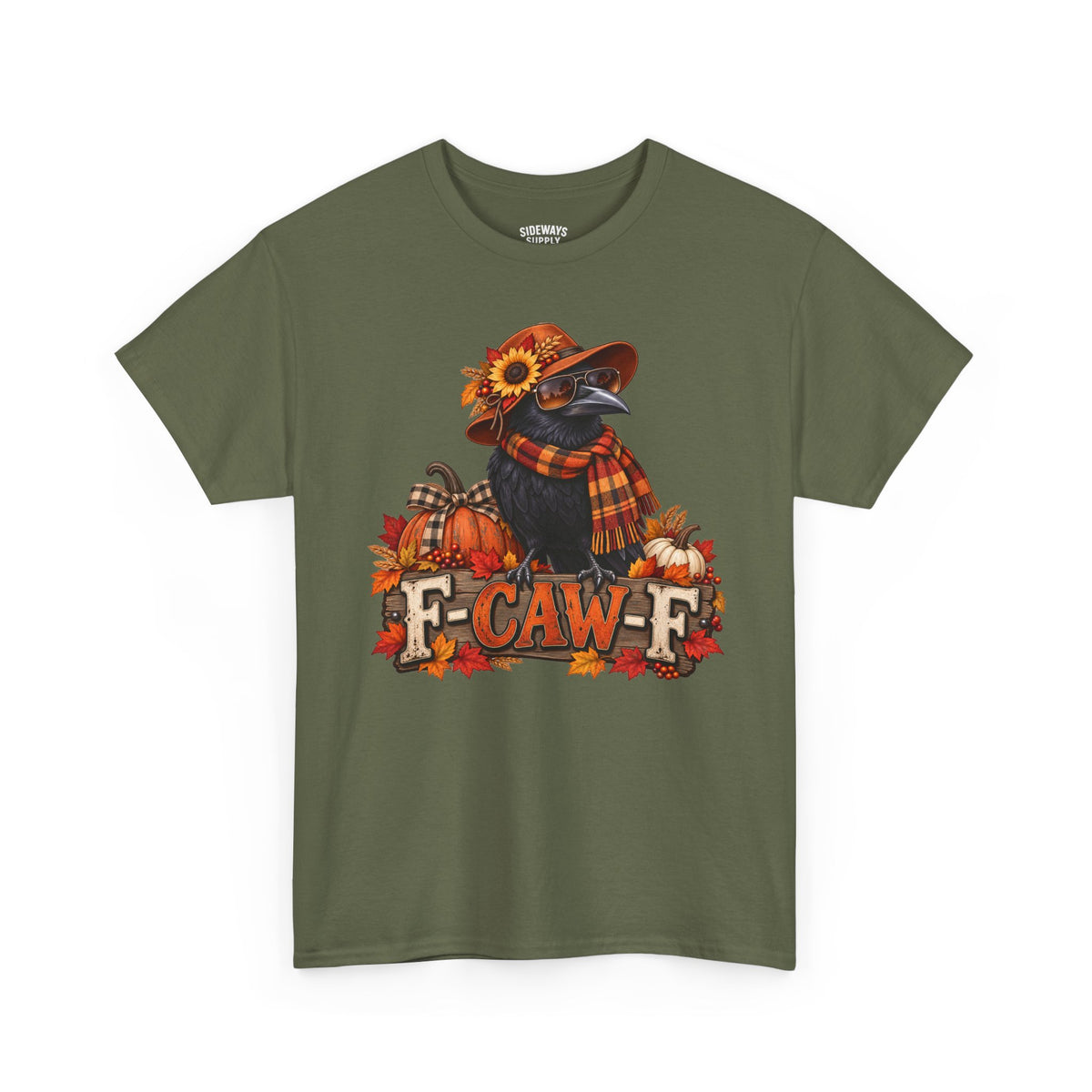 Fall Crow Tee — "F-CAW-F" Autumn Crow Pumpkin Shirt