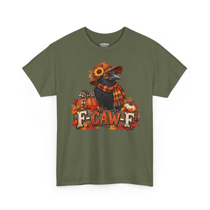 Fall Crow Tee — "F-CAW-F" Autumn Crow Pumpkin Shirt