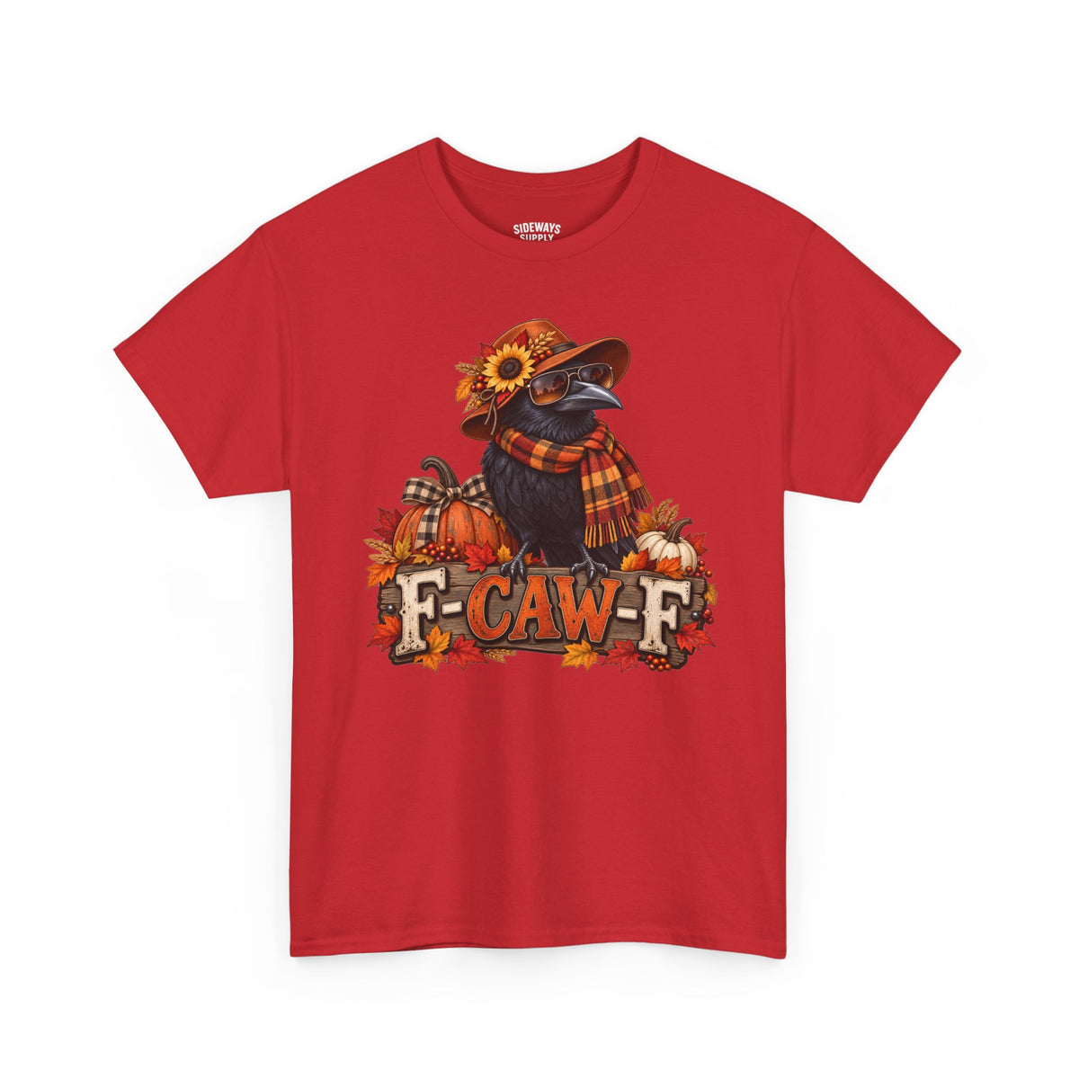 Fall Crow Tee — "F-CAW-F" Autumn Crow Pumpkin Shirt