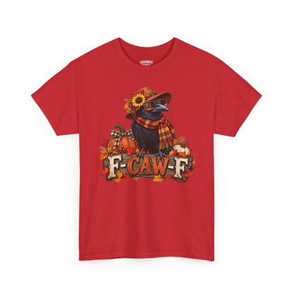 Fall Crow Tee — "F-CAW-F" Autumn Crow Pumpkin Shirt