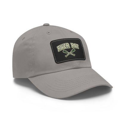 River Rat Leather Patch Dad Hat — Vintage Canoe Oars Cap