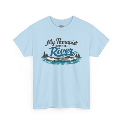 River Therapy T‑Shirt — "My Therapist Is on the River" Outdoor Fishing Tee