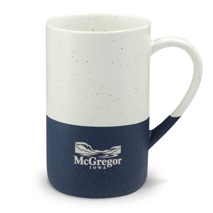 Speckled Two-Tone Ceramic Mug — 13oz Engraved Campfire Design