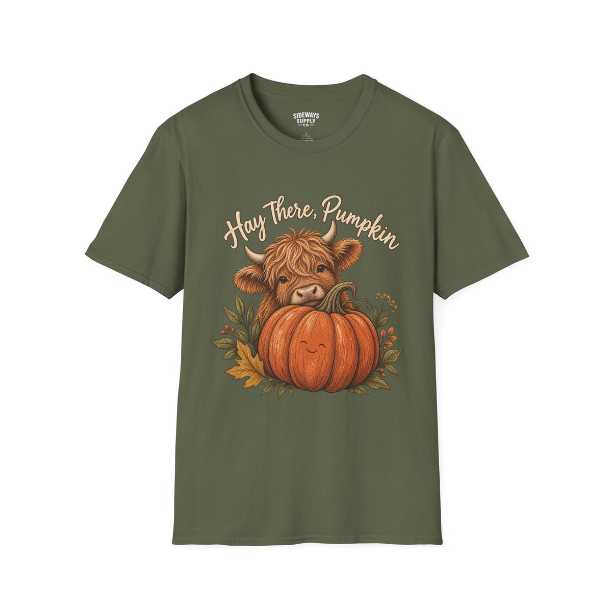 Hay There, Pumpkin Tshirt — Cute Highland Cow & Pumpkin Fall Tee