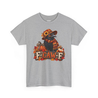 Fall Crow Tee — "F-CAW-F" Autumn Crow Pumpkin Shirt