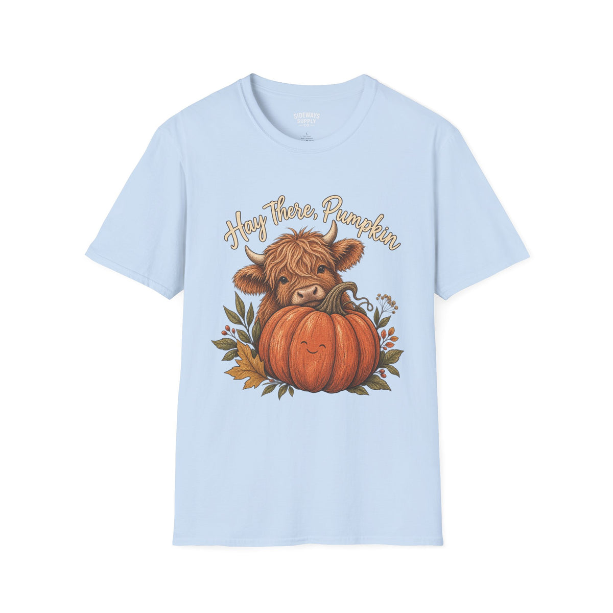 Hay There, Pumpkin Tshirt — Cute Highland Cow & Pumpkin Fall Tee
