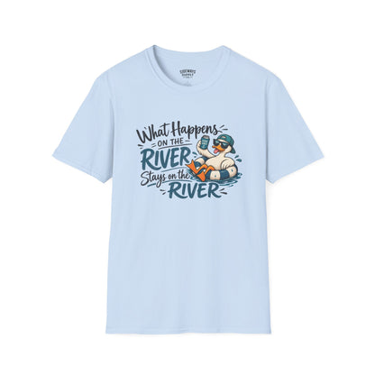 River Tubing T-Shirt - "What Happens on the River Stays on the River" Relaxed Float Life Tee