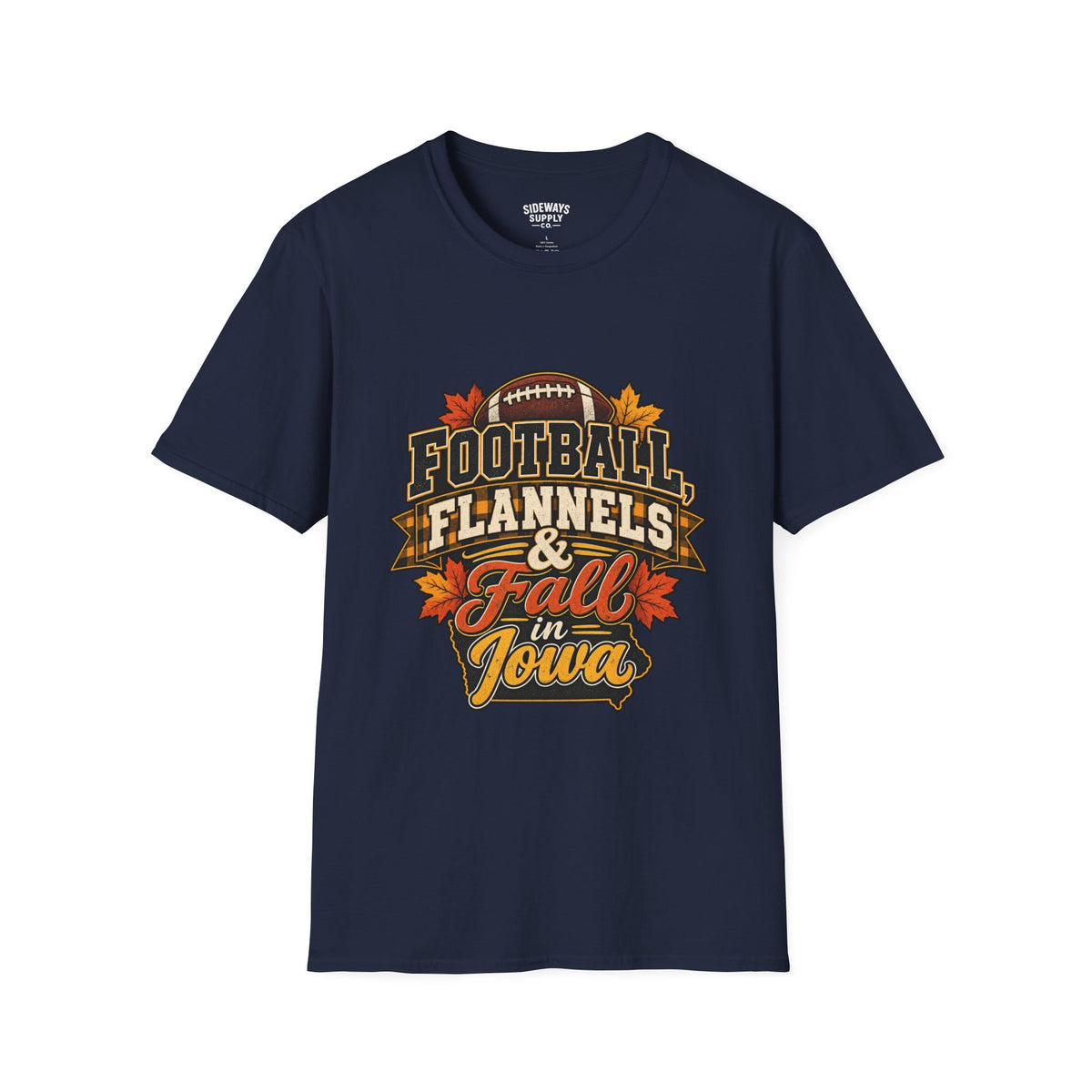 T-Shirt — Football, Flannels & Fall in Iowa Graphic Tee