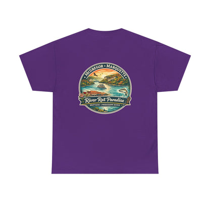 River Rat Paradise T-Shirt — Vintage River Fishing Graphic Tee Design on the back