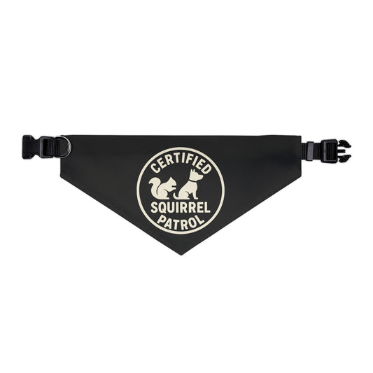 Certified Squirrel Patrol Pet Bandana, Dog Accessory, Fun Canine Gear, Pet Lover Gift, Dog Walker Fashion