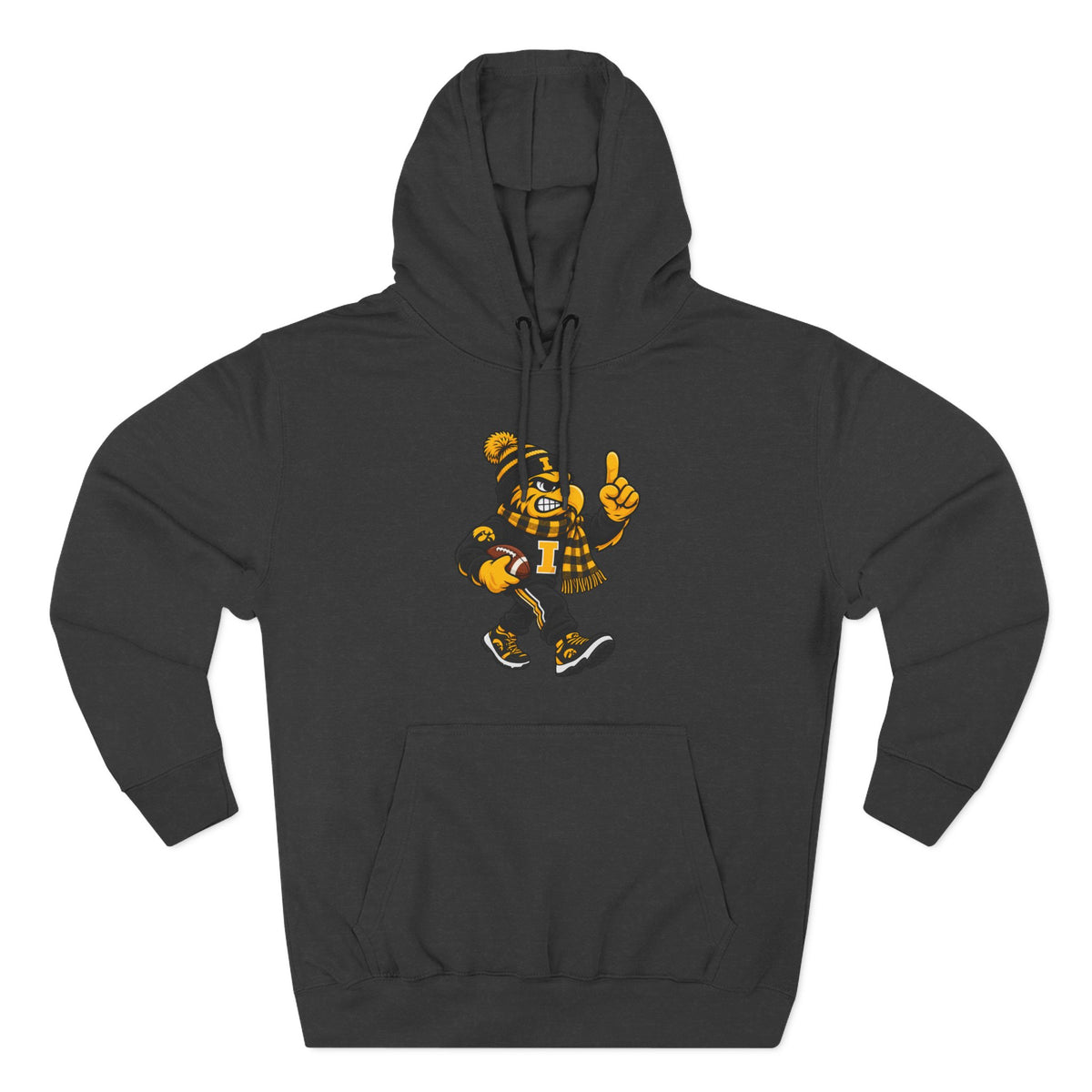 Black & Gold State of Mind Hoodie — Team Spirit Fleece Pullover