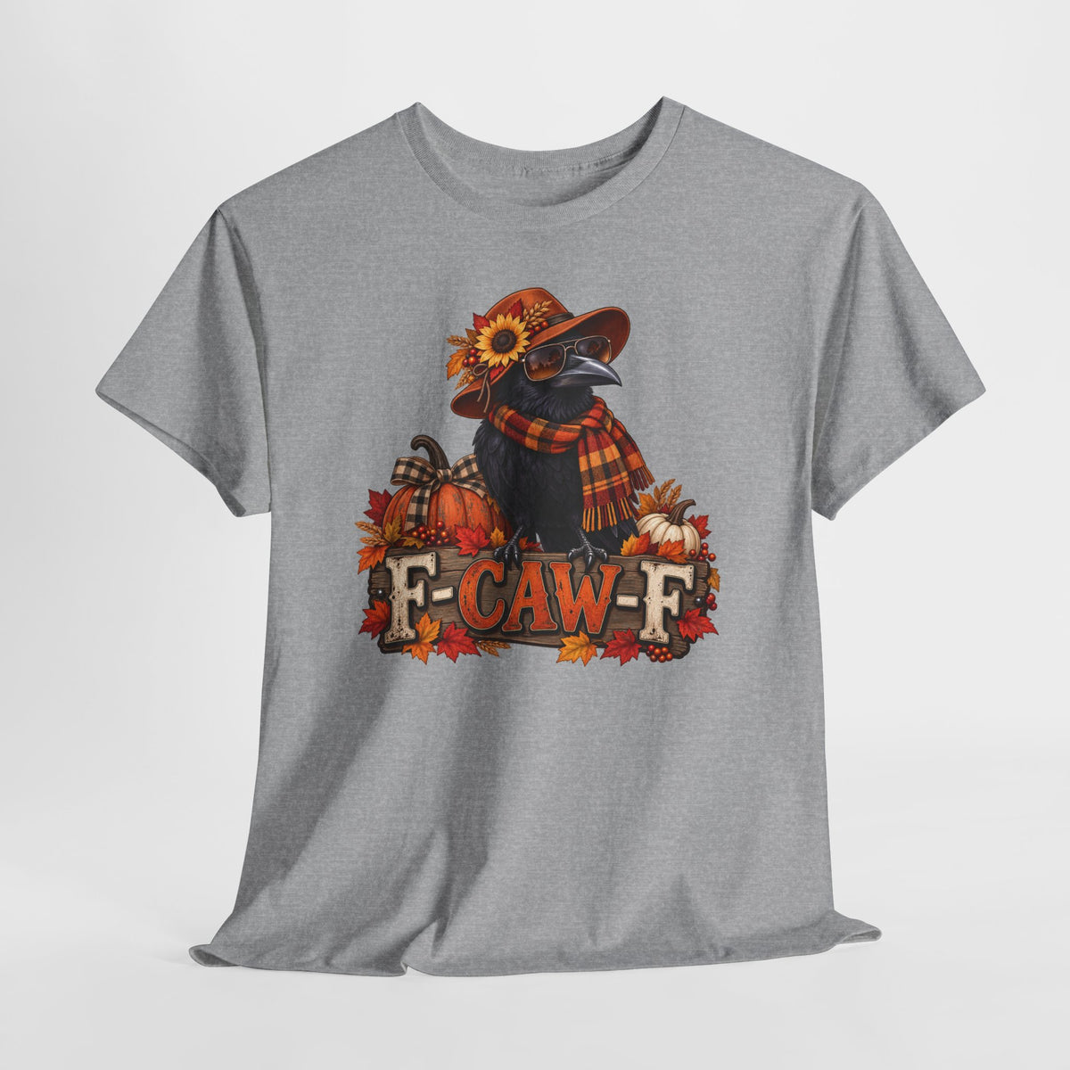 Fall Crow Tee — "F-CAW-F" Autumn Crow Pumpkin Shirt
