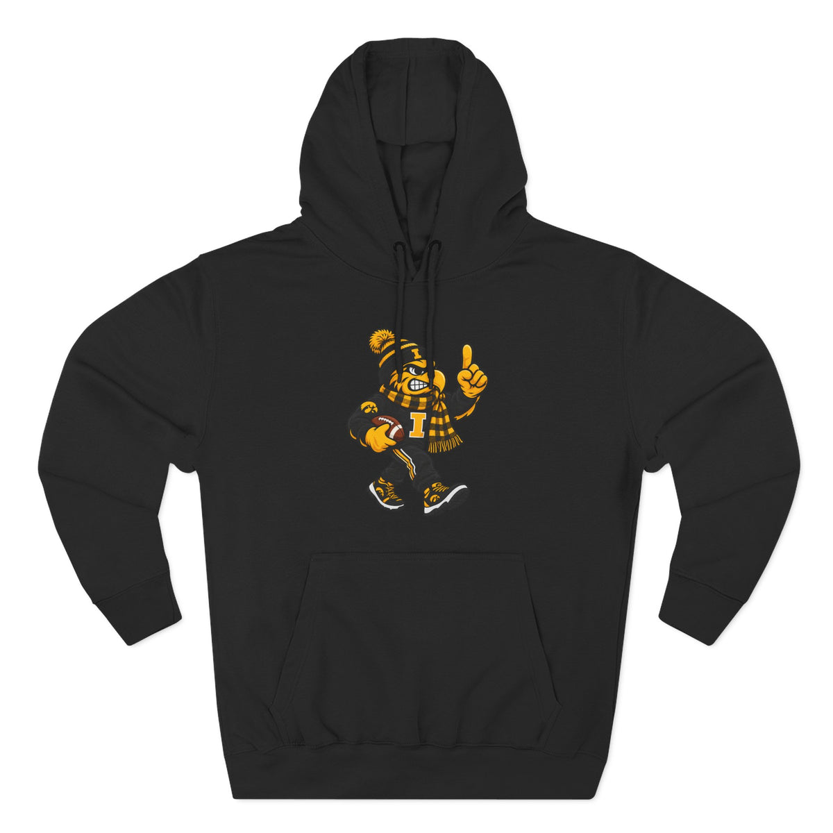 Black & Gold State of Mind Hoodie — Team Spirit Fleece Pullover
