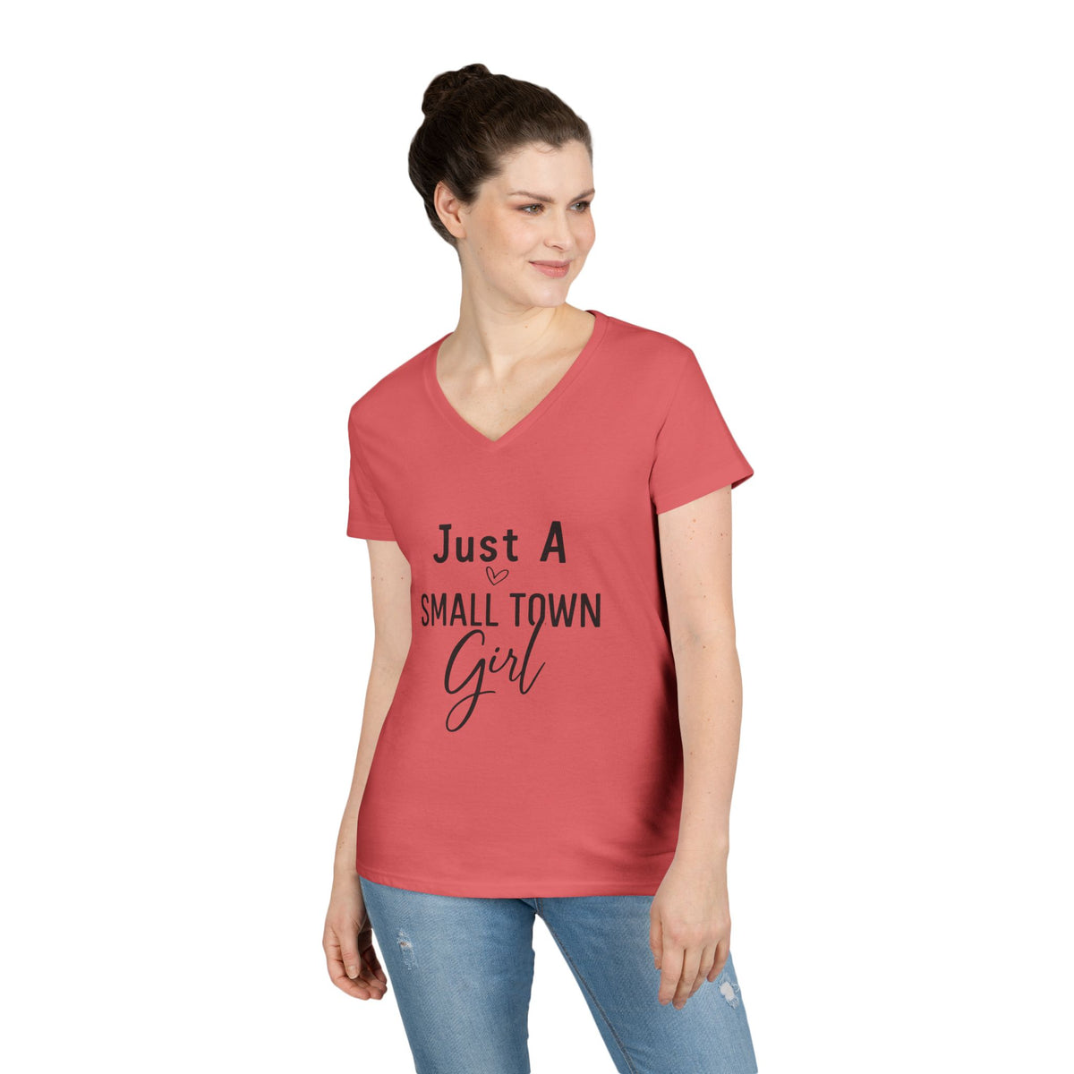 Just a Small Town Girl | V-Neck T-Shirt Rooted in charm. Ready for anything. 🌾